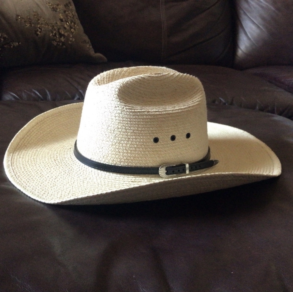 Sunbody Palm Leaf Cowboy Hat - Cattleman Guatemalan Hat Size 7 Unisex